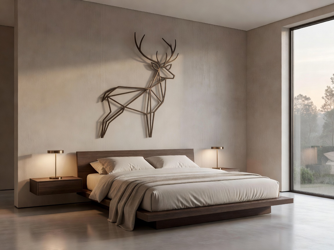Deer Design master bedroom emphasizing warm organic materials and calming tones