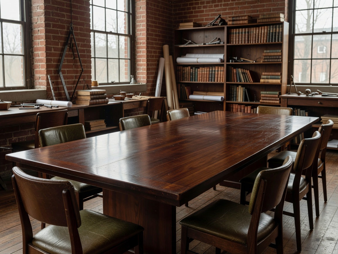 Studiosminimums heritage studio meeting table crafted from light oak and travertine marble